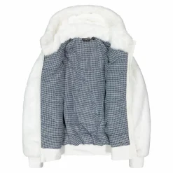 Kunstpelzjacke für Damen mit Kapuze><noscript><img width=
