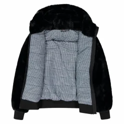 Kunstpelzjacke für Damen mit Kapuze><noscript><img width=