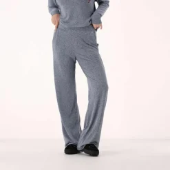 Lange Damenhose aus meliertem Jerseystoff><noscript><img width=