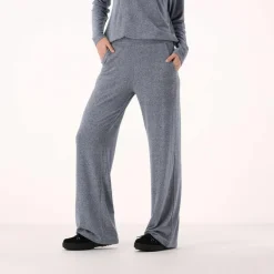 Lange Damenhose aus meliertem Jerseystoff><noscript><img width=