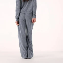 Lange Damenhose aus meliertem Jerseystoff><noscript><img width=