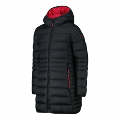 Lange Daunenjacke für Mädchen mit Taftkapuze><noscript><img width=