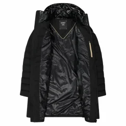 Lange einfarbige Daunenjacke Sorona® Aura für Damen><noscript><img width=