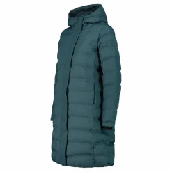 Lange gepolsterte Daunenjacke für Damen mit Kapuze><noscript><img width=