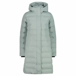 Lange gepolsterte Daunenjacke für Damen mit Kapuze><noscript><img width=
