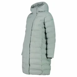 Lange gepolsterte Daunenjacke für Damen mit Kapuze><noscript><img width=