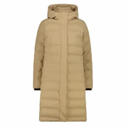 Lange gepolsterte Daunenjacke für Damen mit Kapuze><noscript><img width=