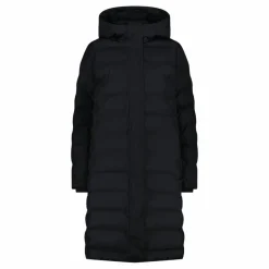 Lange gepolsterte Daunenjacke für Damen mit Kapuze><noscript><img width=