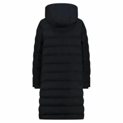 Lange gepolsterte Daunenjacke für Damen mit Kapuze><noscript><img width=