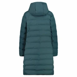 Lange gepolsterte Daunenjacke für Damen mit Kapuze><noscript><img width=