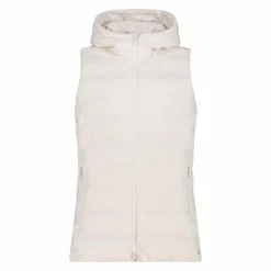 Lange, gepolsterte Weste für Damen mit Kapuze><noscript><img width=