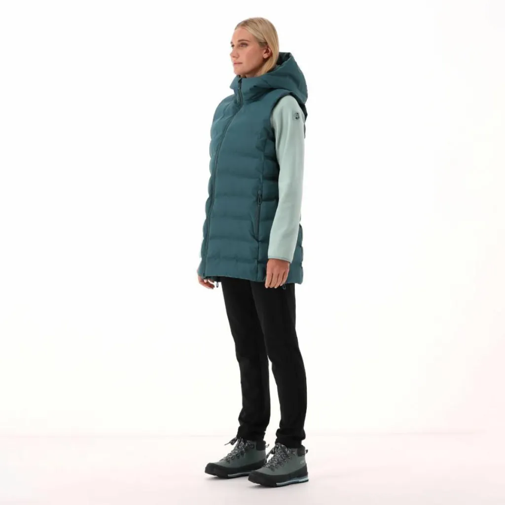 Lange, gepolsterte Weste für Damen mit Kapuze>CMP Discount