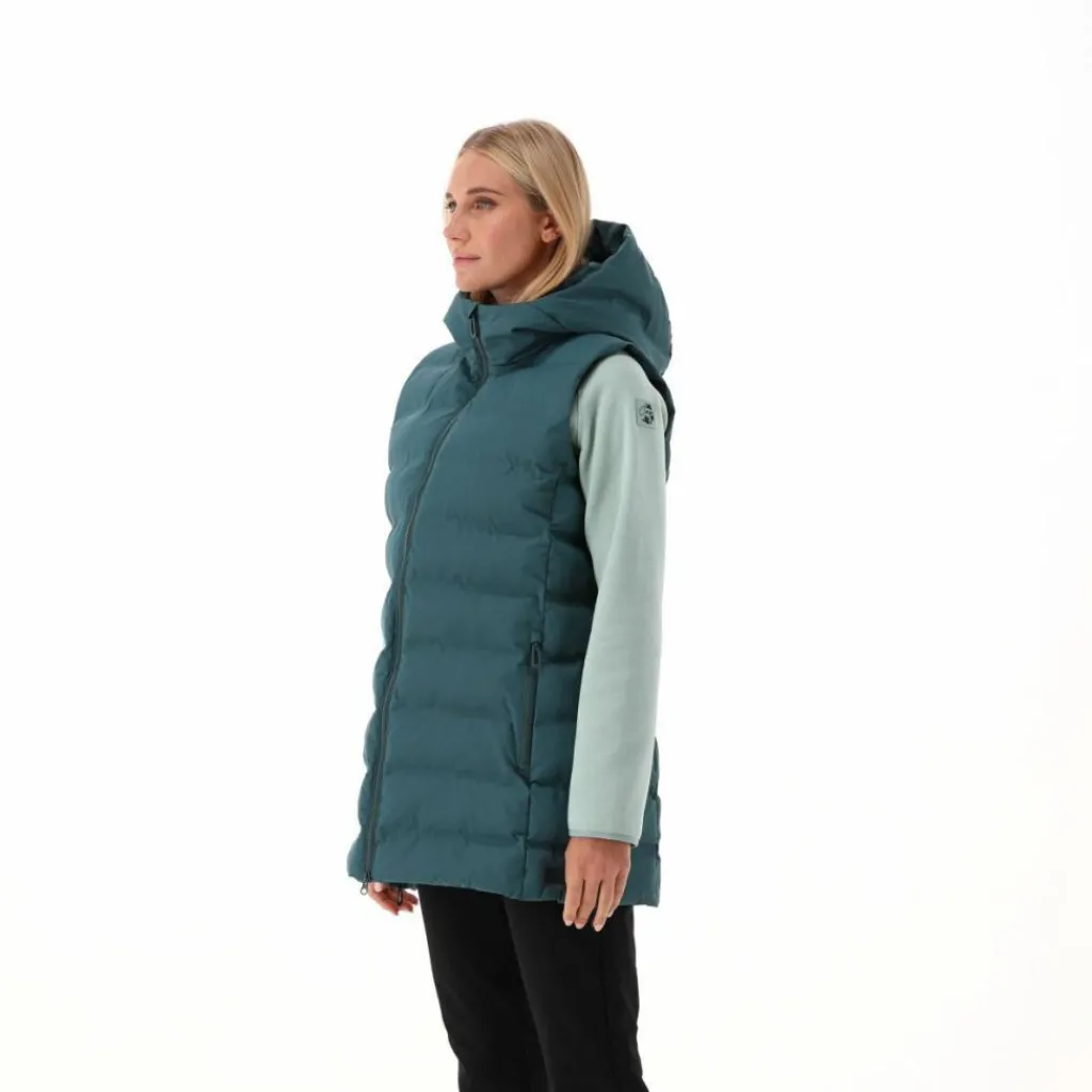 Lange, gepolsterte Weste für Damen mit Kapuze>CMP Discount