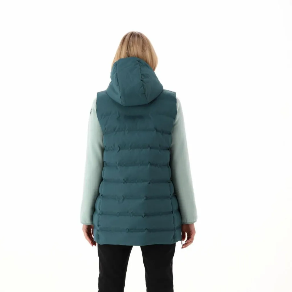 Lange, gepolsterte Weste für Damen mit Kapuze>CMP Discount