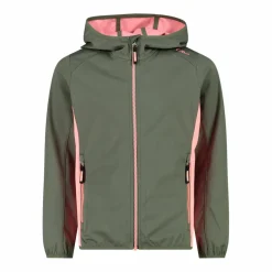 Mädchen Jacke aus leichtem Softshell, mit Fix Hood><noscript><img width=