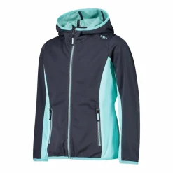 Mädchen Jacke aus leichtem Softshell, mit Fix Hood><noscript><img width=