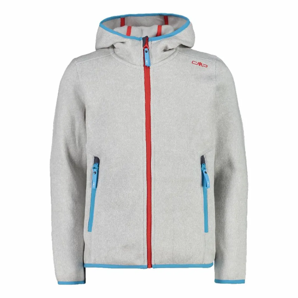 Mädchen schweres Fleecejacke Knit-Tech in melierter Optik mit Kapuze>CMP Best