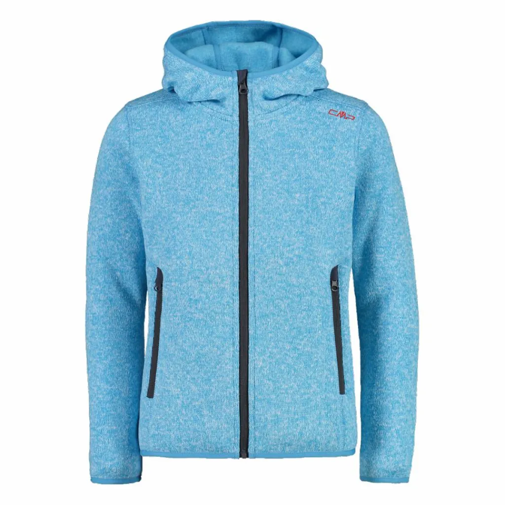 Mädchen schweres Fleecejacke Knit-Tech in melierter Optik mit Kapuze>CMP Best