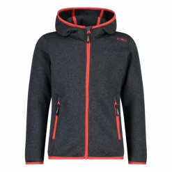 Mädchen schweres Fleecejacke Knit-Tech in melierter Optik mit Kapuze><noscript><img width=