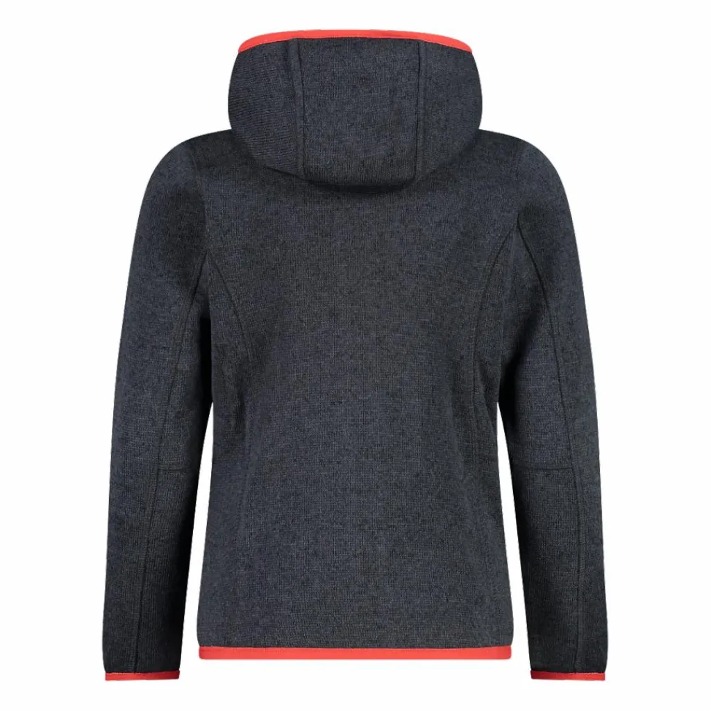 Mädchen schweres Fleecejacke Knit-Tech in melierter Optik mit Kapuze>CMP Best