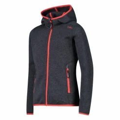 Mädchen schweres Fleecejacke Knit-Tech in melierter Optik mit Kapuze><noscript><img width=