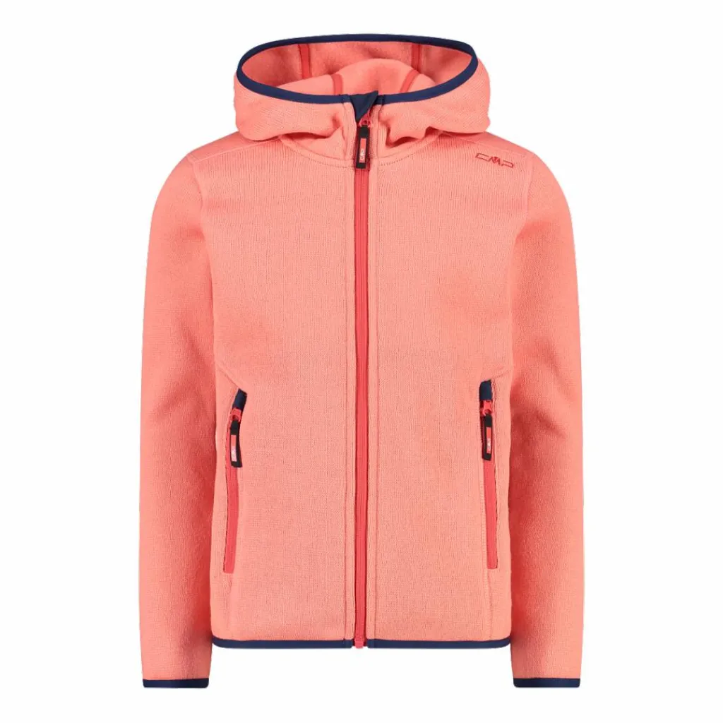 Mädchen schweres Fleecejacke Knit-Tech in melierter Optik mit Kapuze>CMP Best