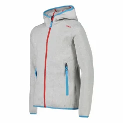 Mädchen schweres Fleecejacke Knit-Tech in melierter Optik mit Kapuze><noscript><img width=
