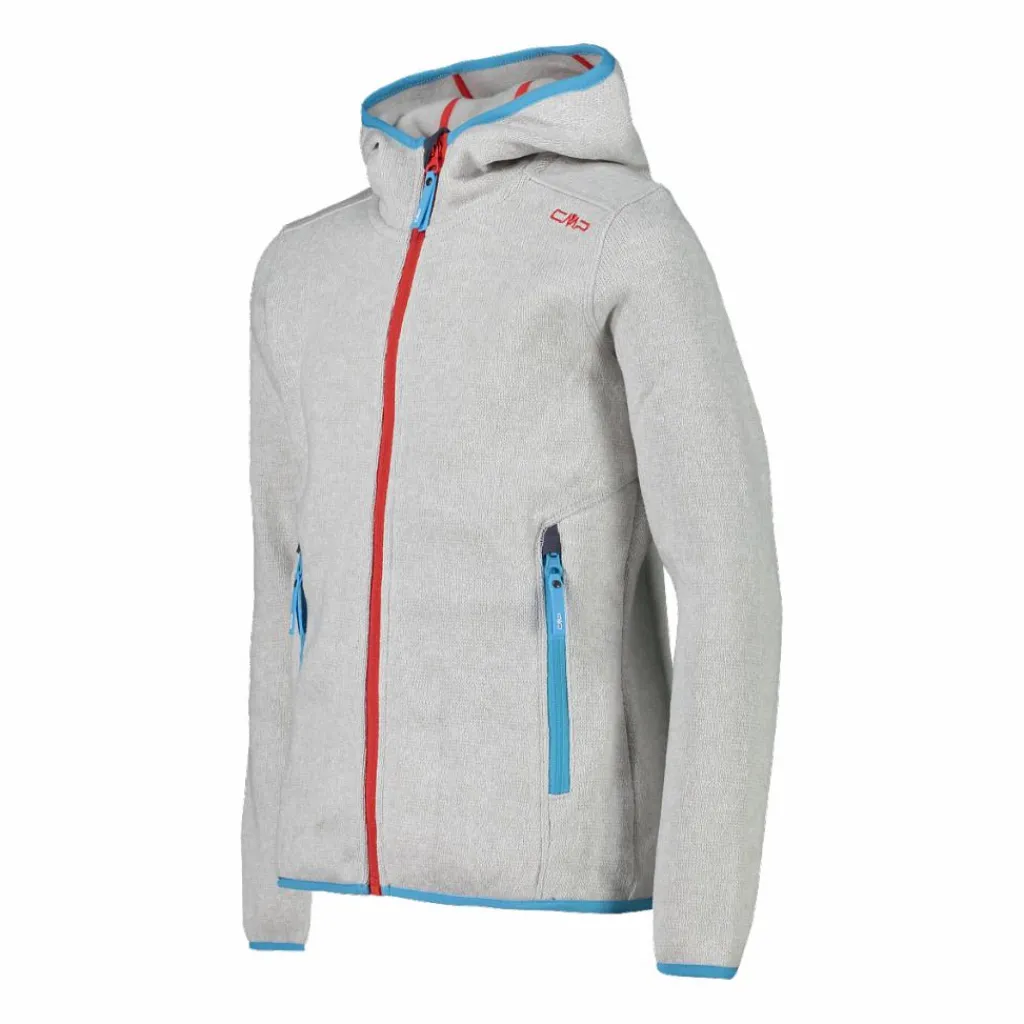 Mädchen schweres Fleecejacke Knit-Tech in melierter Optik mit Kapuze>CMP Best