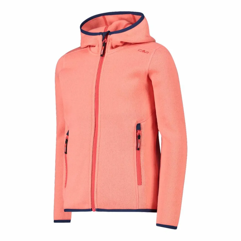 Mädchen schweres Fleecejacke Knit-Tech in melierter Optik mit Kapuze>CMP Best