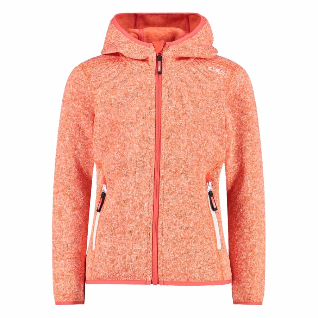 Mädchen schweres Fleecejacke Knit-Tech in melierter Optik mit Kapuze>CMP Best