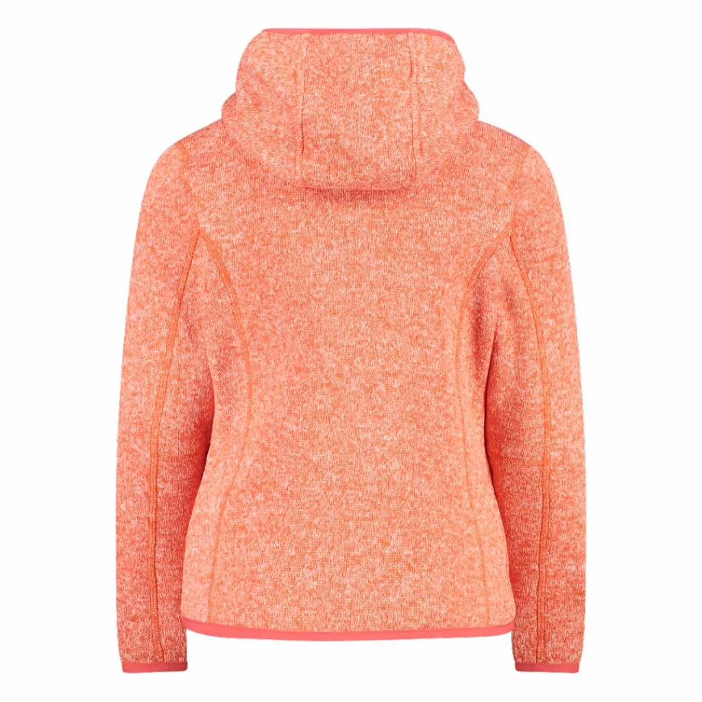 Mädchen schweres Fleecejacke Knit-Tech in melierter Optik mit Kapuze>CMP Best