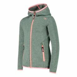 Mädchen schweres Fleecejacke Knit-Tech in melierter Optik mit Kapuze><noscript><img width=