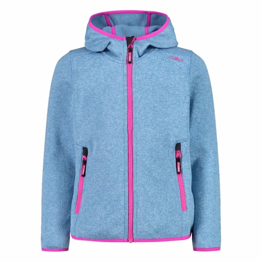 Mädchen schweres Fleecejacke Knit-Tech in melierter Optik mit Kapuze>CMP Best