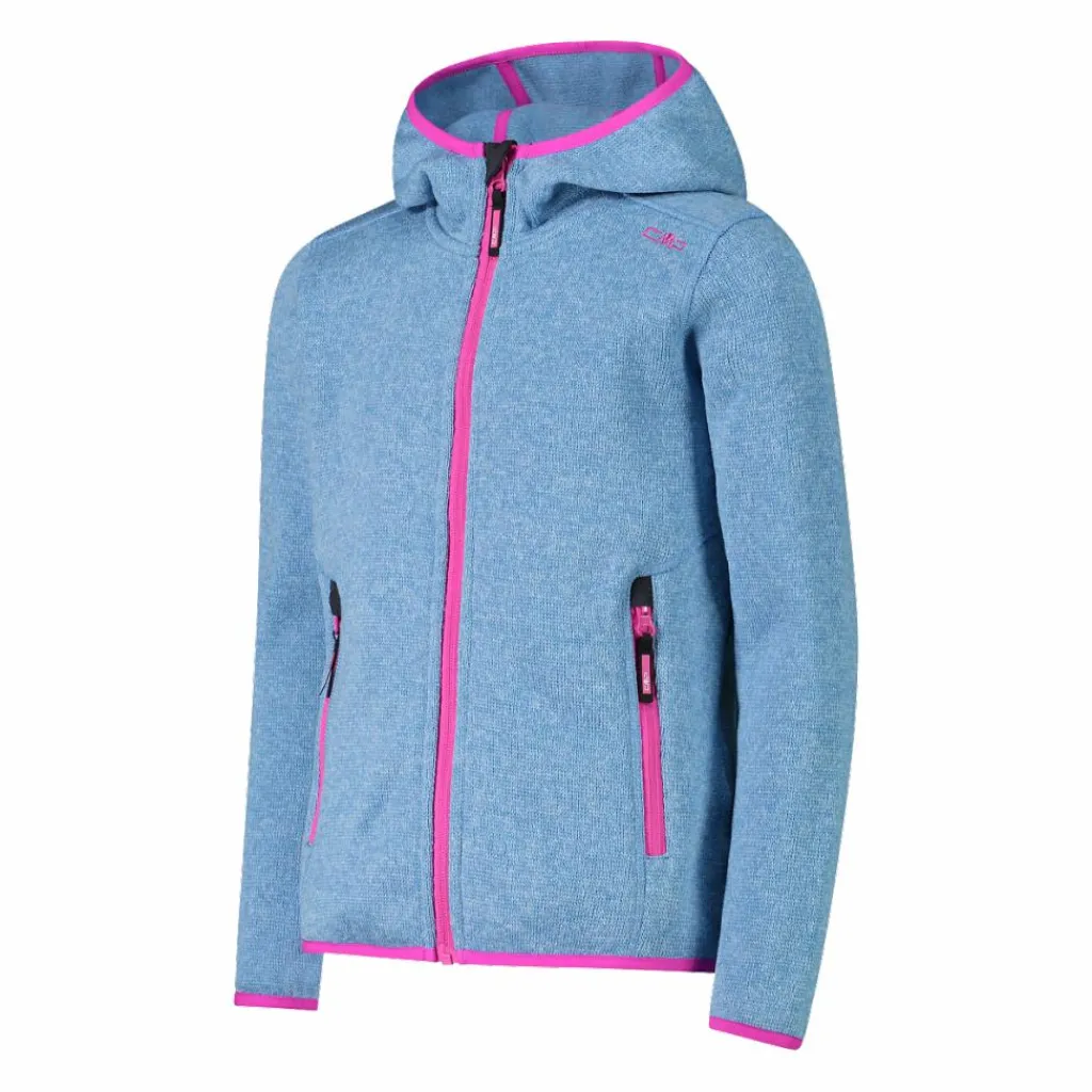 Mädchen schweres Fleecejacke Knit-Tech in melierter Optik mit Kapuze>CMP Best