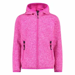 Mädchen schweres Fleecejacke Knit-Tech in melierter Optik mit Kapuze><noscript><img width=