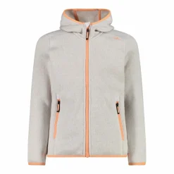 Mädchen schweres Fleecejacke Knit-Tech in melierter Optik mit Kapuze><noscript><img width=