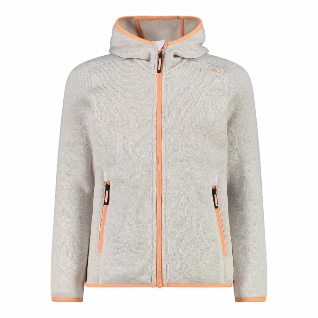 Mädchen schweres Fleecejacke Knit-Tech in melierter Optik mit Kapuze>CMP Best