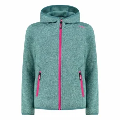 Mädchen schweres Fleecejacke Knit-Tech in melierter Optik mit Kapuze><noscript><img width=