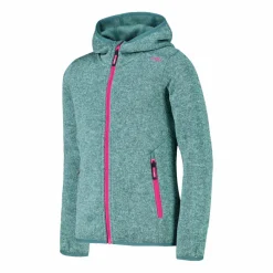 Mädchen schweres Fleecejacke Knit-Tech in melierter Optik mit Kapuze><noscript><img width=