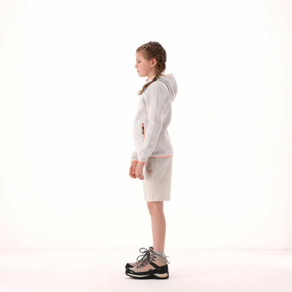 Mädchen schweres Fleecejacke Knit-Tech in melierter Optik mit Kapuze>CMP Best