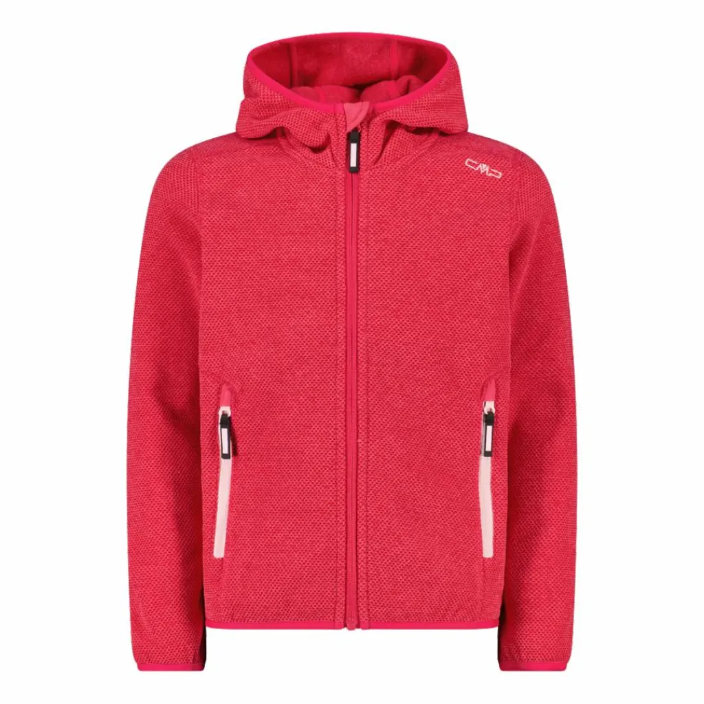 Mädchen schweres Fleecejacke Knit-Tech in melierter Optik mit Kapuze>CMP Best
