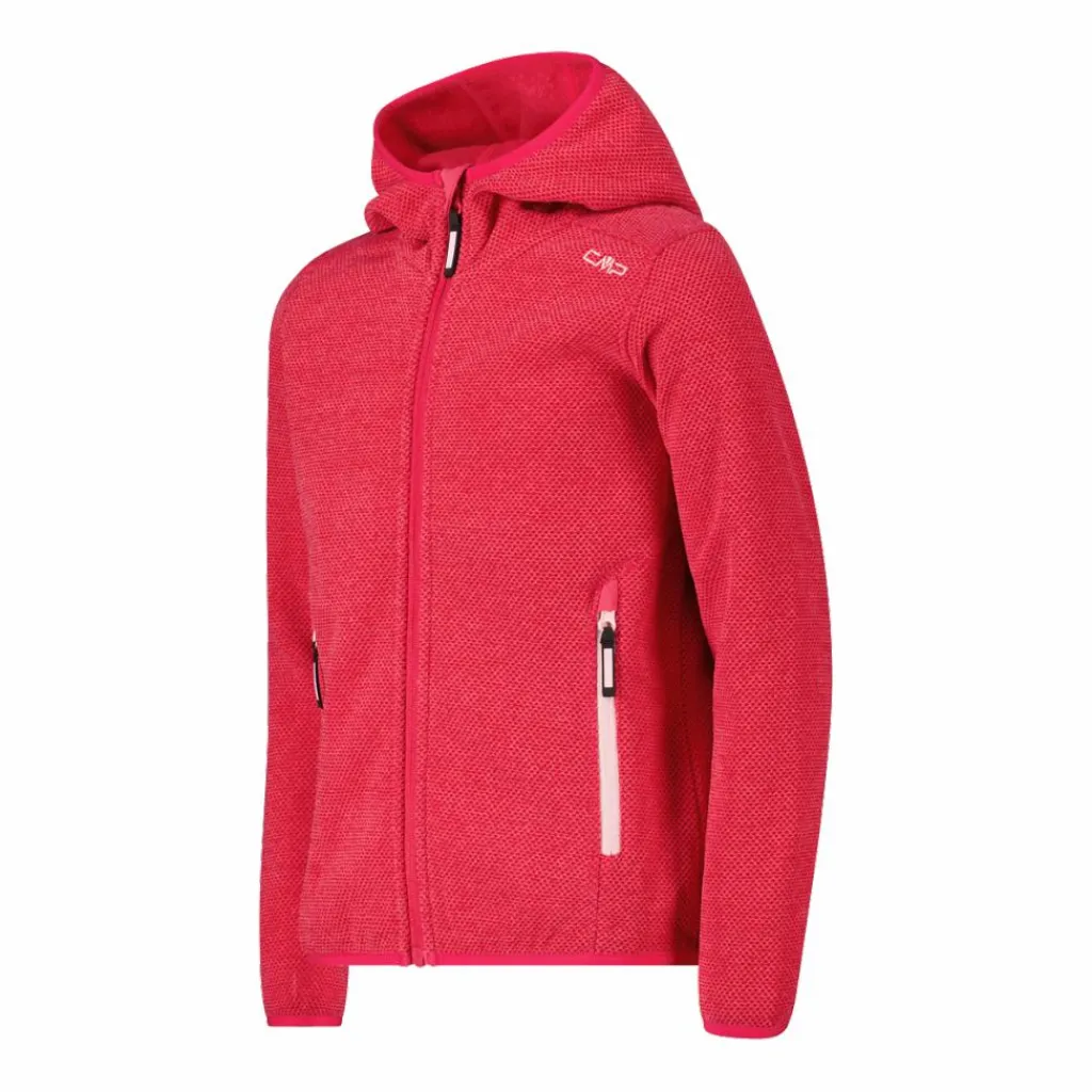 Mädchen schweres Fleecejacke Knit-Tech in melierter Optik mit Kapuze>CMP Best