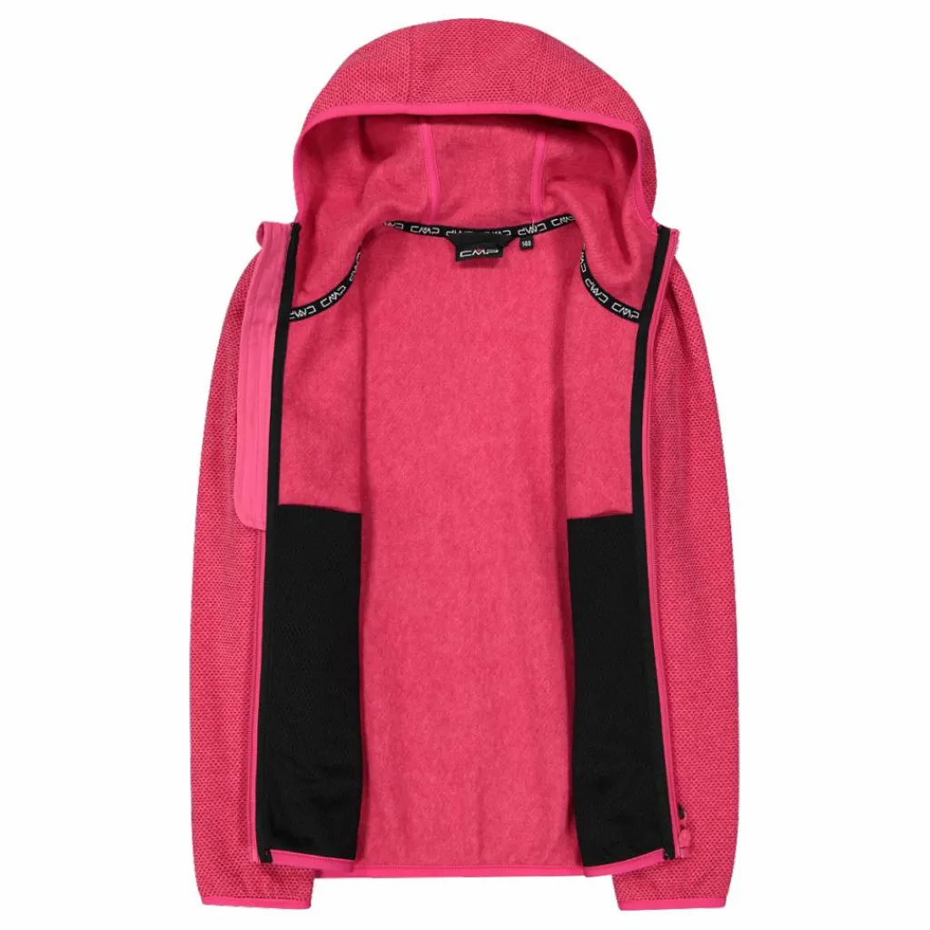 Mädchen schweres Fleecejacke Knit-Tech in melierter Optik mit Kapuze>CMP Best