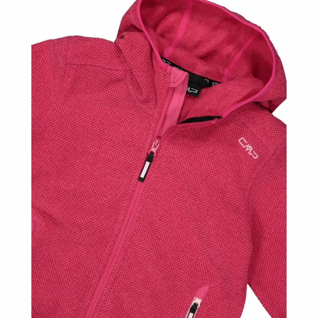 Mädchen schweres Fleecejacke Knit-Tech in melierter Optik mit Kapuze>CMP Best