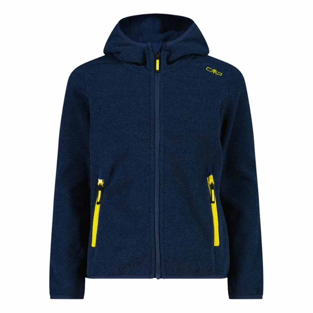 Mädchen schweres Fleecejacke Knit-Tech in melierter Optik mit Kapuze>CMP Best