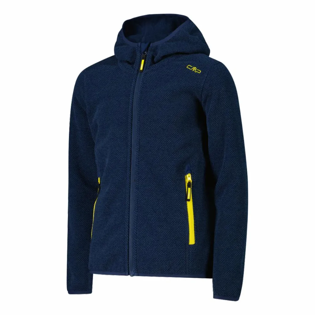 Mädchen schweres Fleecejacke Knit-Tech in melierter Optik mit Kapuze>CMP Best