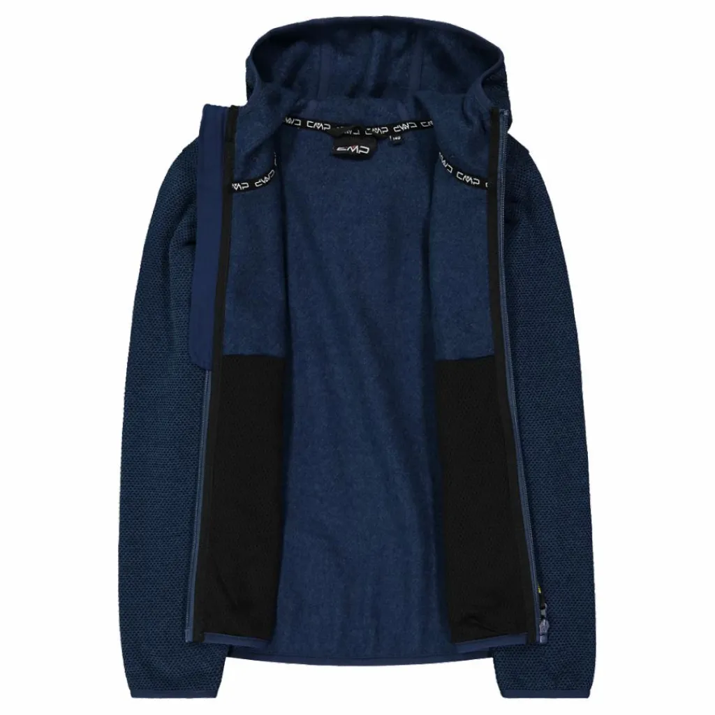 Mädchen schweres Fleecejacke Knit-Tech in melierter Optik mit Kapuze>CMP Best