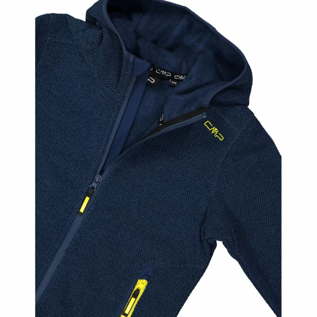 Mädchen schweres Fleecejacke Knit-Tech in melierter Optik mit Kapuze>CMP Best