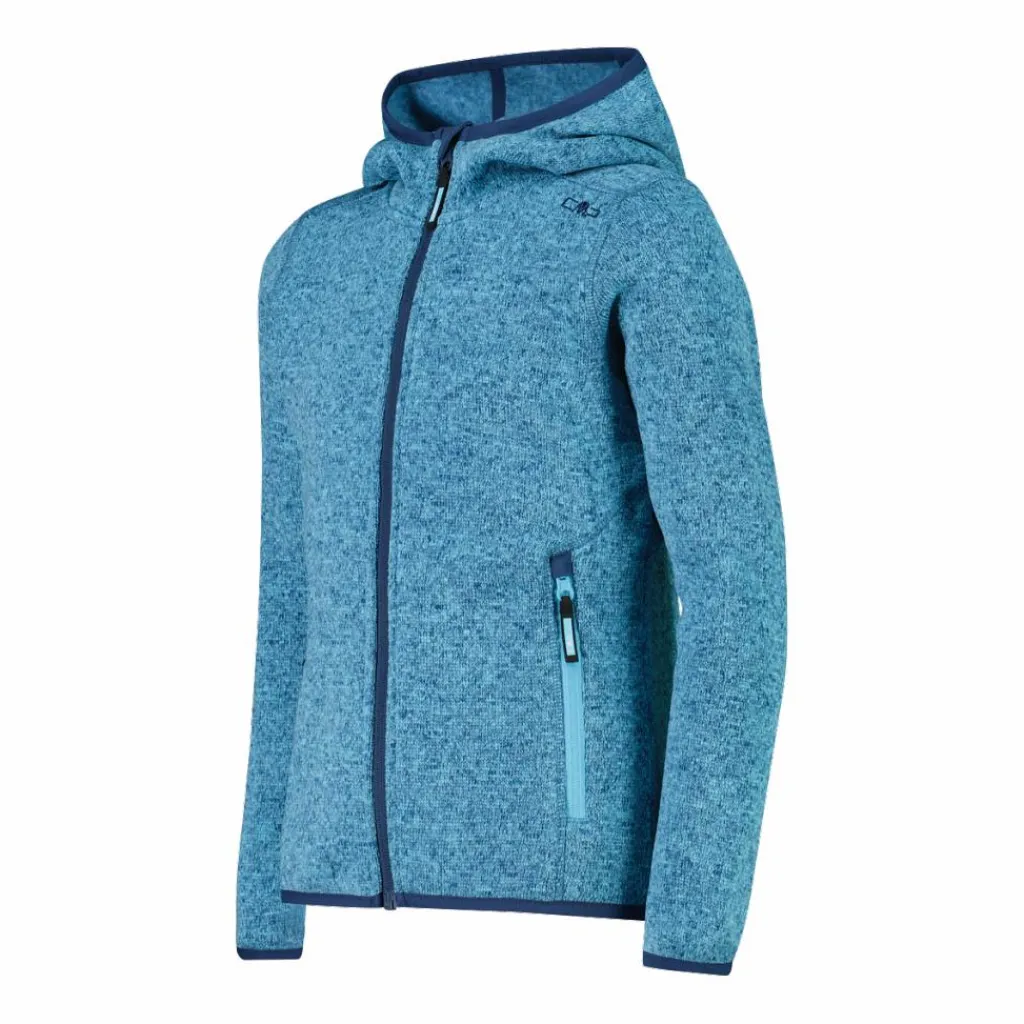Mädchen schweres Fleecejacke Knit-Tech in melierter Optik mit Kapuze>CMP Best
