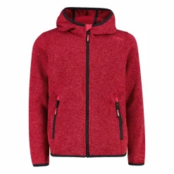 Mädchen schweres Fleecejacke Knit-Tech in melierter Optik mit Kapuze><noscript><img width=